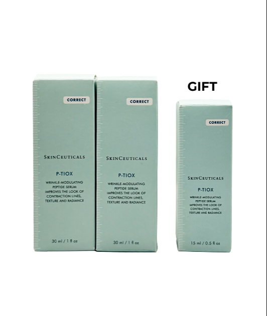 Skinceuticals P-TIOX Peptide Serum Bundle - 1 fl. oz. (x 2) + SkinCeuticals P-TIOX 15 ml (Travel SIze) GWP