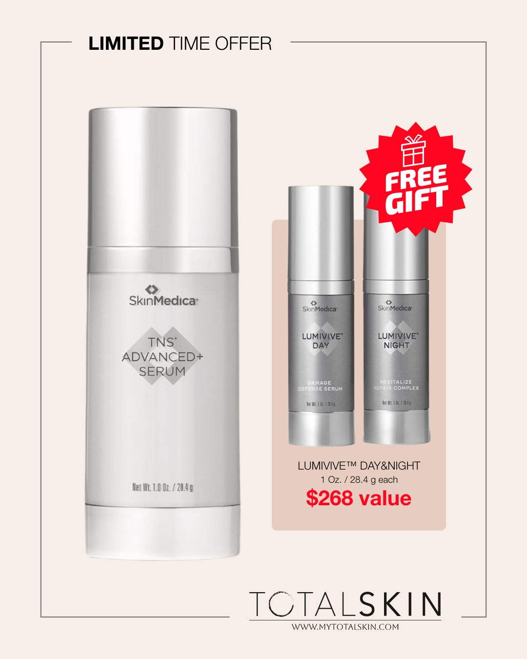thumbnail image 2 of SkinMedica TNS Advanced+ Serum 1 Oz / 28.4g - New, Sealed, Exp 12/2027 - Age-Defying Treatment For Face & Neck 2 of 3