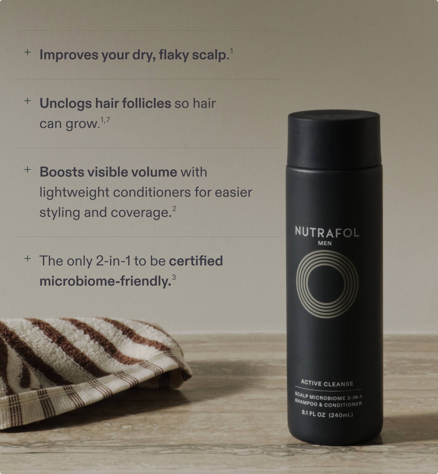 Nutrafol Men's Active Cleans Shampoo - 2-in-1 shampoo & conditioner 8 oz