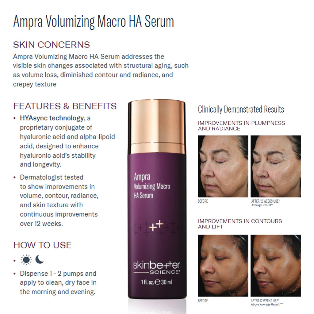 Skinbetter® Better Ampra Volumizing Macro HA Serum - 1 fl. oz. / 30ml