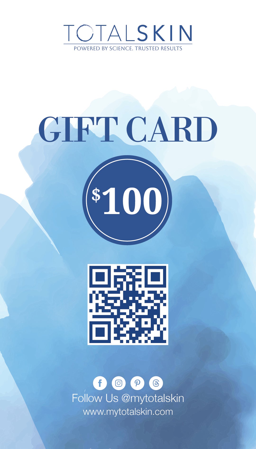 TOTALSKIN GIFT CARD $100