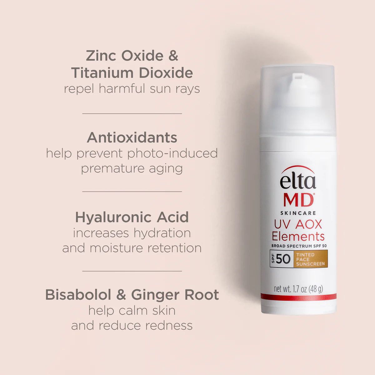 - EltaMD® UV AOX Elements Broad-Spectrum SPF 50 (Tinted)