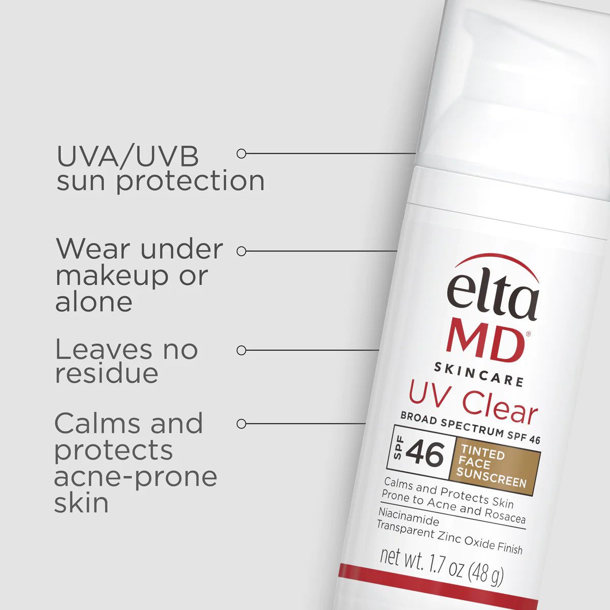 - EltaMD® UV Clear Tinted Broad-Spectrum SPF 46