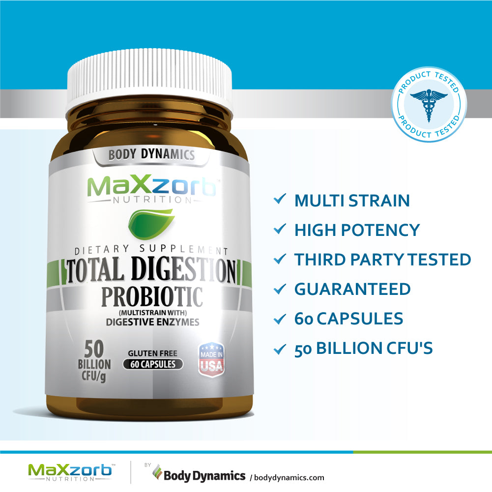 Body Dynamics Maxzorb Total Digestion Probiotic - 60 caps