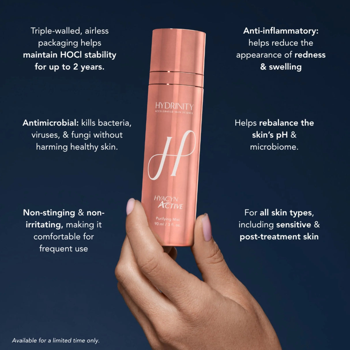 Hydrinity® Rose Gold Hyacyn Active Purifying Mist 90 ml / 3 fl.oz  (Limited Edition)